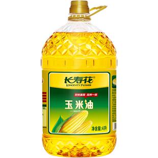 长寿花非转基因压榨一级玉米油4L食用油烘焙桶装