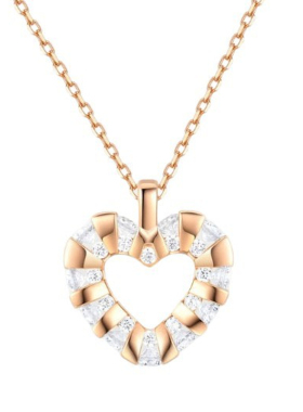 法式轻奢时尚圆钻排钻爱心项链