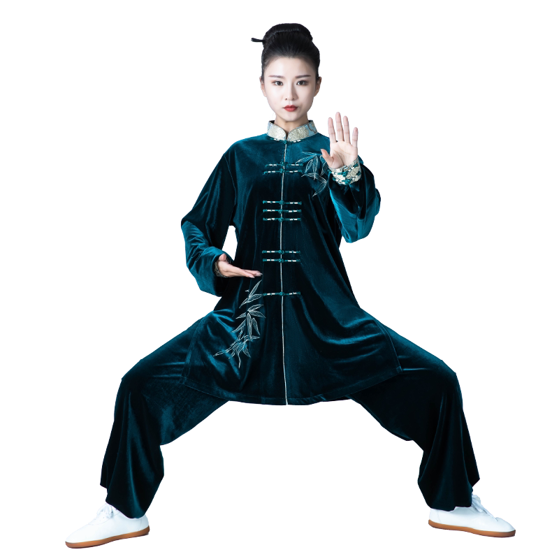 秋冬新款南韩绒太极服女刺绣