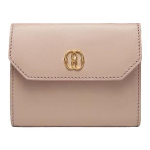 【尊享折扣】BALLY巴利EMBLEM裸色牛皮革女士钱包6308642