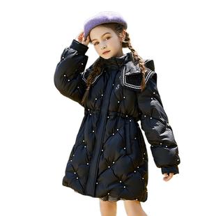 ask童装冬季新款儿童小香风羽绒服90绒女童羽绒服