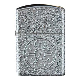 纯银打火机990纯银外壳半手工定制刻字 配zippo内胆煤油防风六字