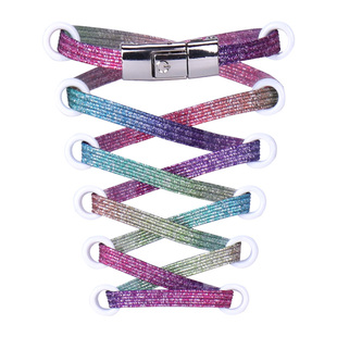 小白鞋板鞋帆布鞋女童粉黑绿鞋带松紧白色鞋带懒人免系鞋带卡扣宽