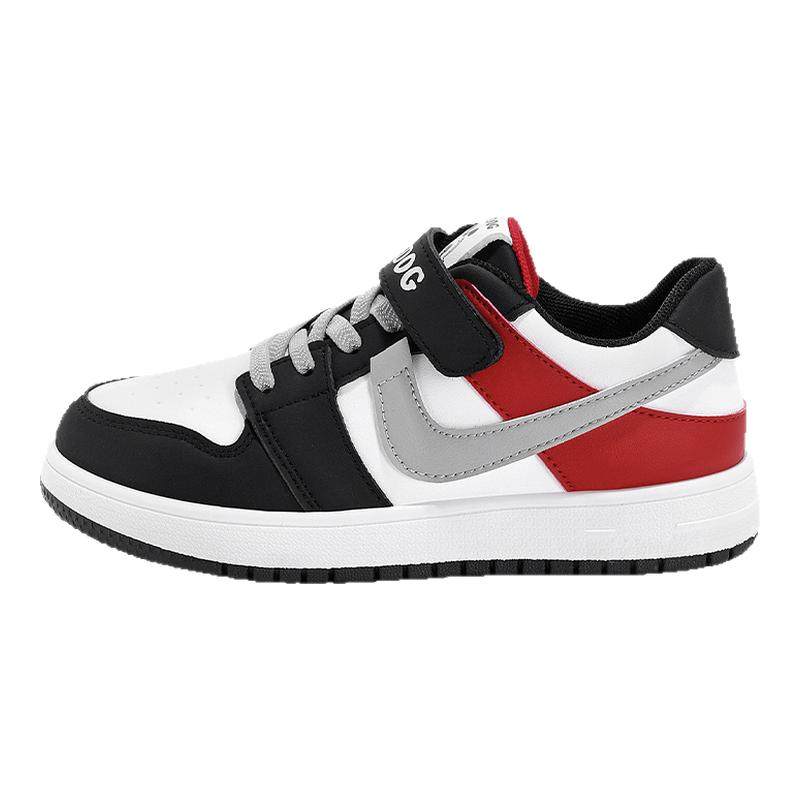 巴布豆儿童鞋子男童板鞋秋季2025新款皮面防水小学生男孩运动鞋潮