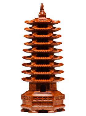 花梨文昌塔摆件书房办公室装饰品