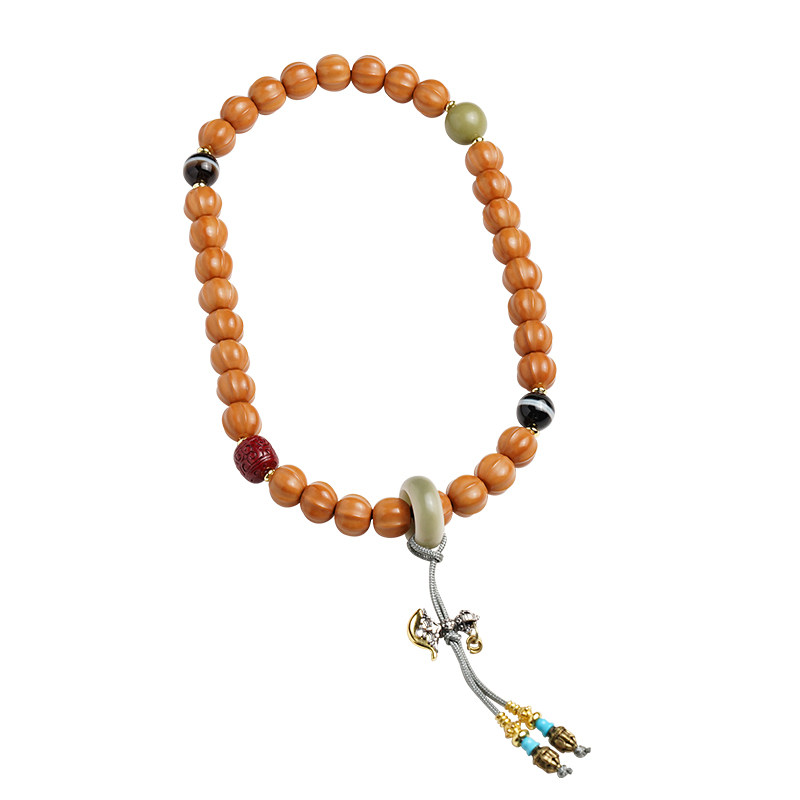 猴头手串男女菩提佛珠手持鲨鱼背京八棱文玩配饰跑环藏式盘玩手链