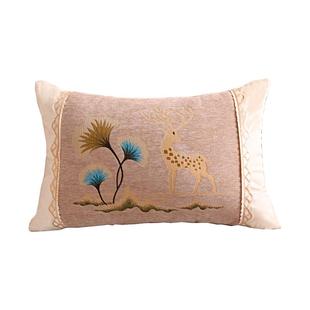 雪尼尔长方形抱枕绣花靠垫长型靠枕床头靠背客厅沙发长枕长抱枕套