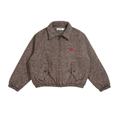 Liberty line25fw复古ma1改良羊毛混纺粗花呢大翻领棉服bomber