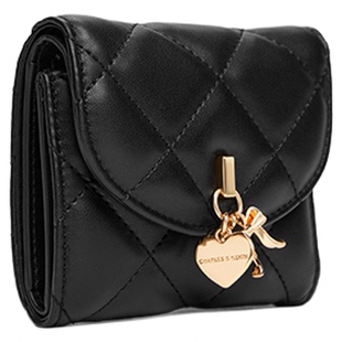 CHARLES&KEITH25冬季新品CK6-10770710金属包挂菱格短款钱包卡包