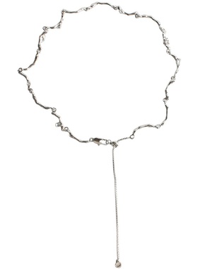 ins物种波浪纹拼接套装锁骨链