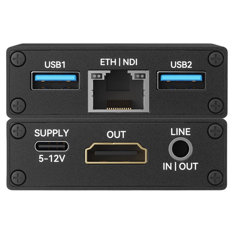 2路UVC转HDMI编码器解码器 RTMP网络直播推流盒 U盘录制与回放 兼容Pocket 3 Action 4 无人机