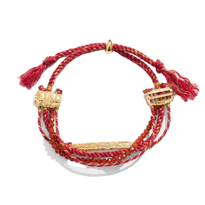 【礼物】Wens 红玛瑙多层手链手绳女原创设计小众叠戴红色手链