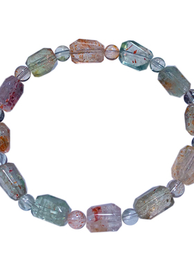 天然冰透阿鲁沙长石随形手链情侣