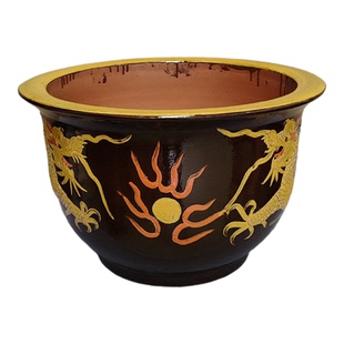 龙缸彩龙大圆缸一米多超大盆加深加高铁树种树陶瓷盆宜兴紫砂