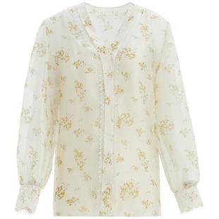 OBEG欧碧倩早秋轻盈碎花衬衫女法式气质淑女上衣50483538