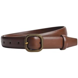 皮带女款真皮夏季百搭2022新款腰带女士装饰时尚牛仔裤带棕色复古