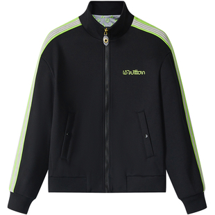 BM字母刺绣条纹高端夹克男潮牌休闲运动外套男装2024新款春季上衣