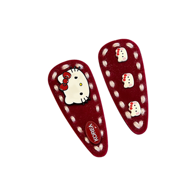 新年红色发夹边夹侧边bb夹刘海夹