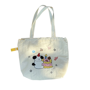 ins风卡通可爱帆布包包女 大容量学生单肩包上课通勤托特包手提袋