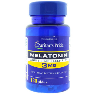 包邮美国进口美乐通宁褪黑素普丽普莱 褪黑素片120片松果体助安睡