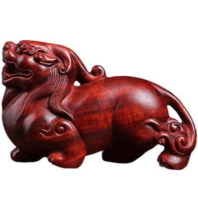 天然紫檀招财貔貅手工手把件装饰