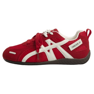 Forever21内增高德训鞋女2026新年红色百搭板鞋赛车鞋休闲运动鞋