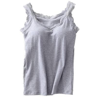 吊带背心罩杯一体式蕾丝免穿文胸