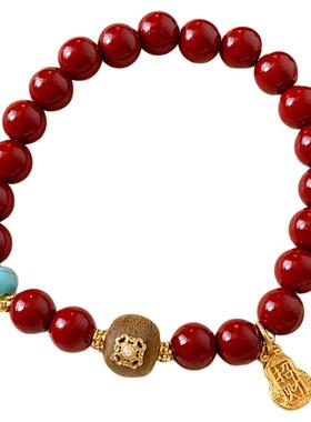 朱砂福牌手串轻奢小众精致高级感