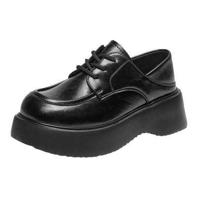 大东官方正品黑色英伦风小皮鞋