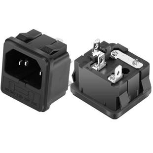 品字电源插座带保险3眼插座10A安全型插座器具插座机柜插座3C认证