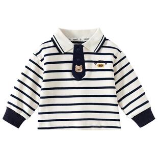 班喜迪男童卫衣春秋款2026新款帅气潮宝宝上衣婴儿春装儿童polo衫