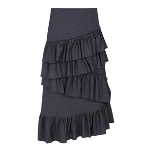 【吴昕同款】FUNNEL IN 层叠牛仔蓝花苞半身裙蛋糕裙长裙秋冬款