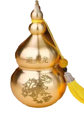 黄铜辟火龙瓶葫芦厨房摆件西北角三避火龙解火烧天门客厅朱砂五帝