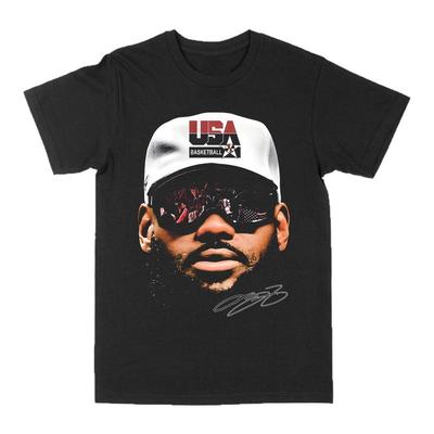 詹姆斯美式复古印花短袖T恤男