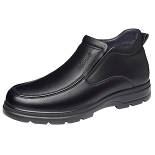 日泰棉鞋男羊毛保暖冬季头层羊皮加绒棉皮鞋软皮厚底中年高帮棉靴