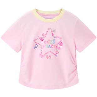 [5A抗菌]MINIPEACE太平鸟童装女童短袖T恤五角星多巴胺甜酷夏新款