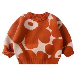 木本尚女童秋冬毛衣针织卫衣2026新款宝宝圆领套头过年衣服儿童