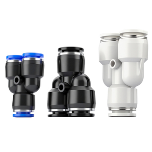 PE三通气管接头PW变径Y Y型8厘6转4白色快速气动配件快插高压异径