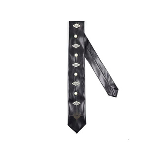 【AGD】COMPLETE99% 十字军花珍珠pu皮小众设计高级感衬金属领带