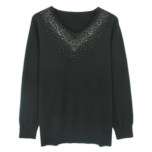 200斤加肥加大码女装特超胖妈妈毛衣宽松中老年羊毛衫秋冬装030