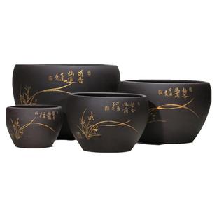 神力欧式粗陶 紫砂花盆 吊兰盆 兰花花盆 盆景盆个性特大号花盆