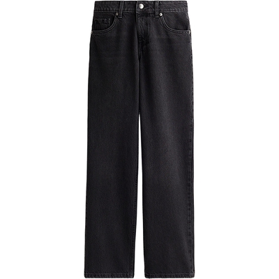 HM女装牛仔裤秋季时尚休闲气质复古中腰直筒裤1237438