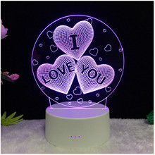 3d小夜灯usb 7彩色led立体台灯1