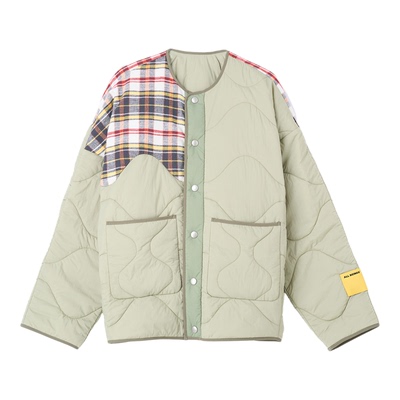 ALL BEINGS2025AW秋冬新款保暖拼接格纹3m新雪丽绗棉夹克外套女