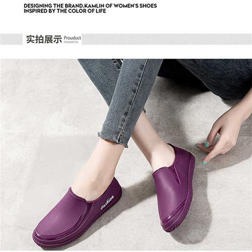 雨鞋春秋时尚浅口女防水防滑平底雨靴女四季耐磨洗车厨房工作胶鞋