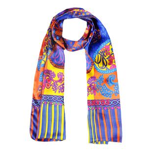 VIESCA秋冬新款真丝长丝巾丝绸柬埔寨吴哥窟风情民族风生日送礼