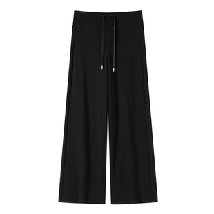 加绒运动裤女秋冬季2025新款高腰显瘦加厚卫裤休闲直筒窄版阔腿裤