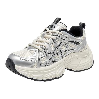 大东官方正品银色老爹鞋显脚小