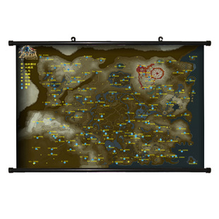 塞尔达传说荒野之息神庙中文地图 王国之泪游戏海报挂画周边 现货