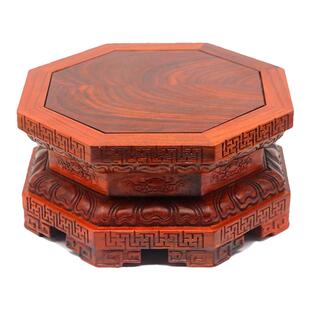 红木供奉观音菩萨底座佛像金刚莲花宝座实木质奇石头工艺品摆件托
